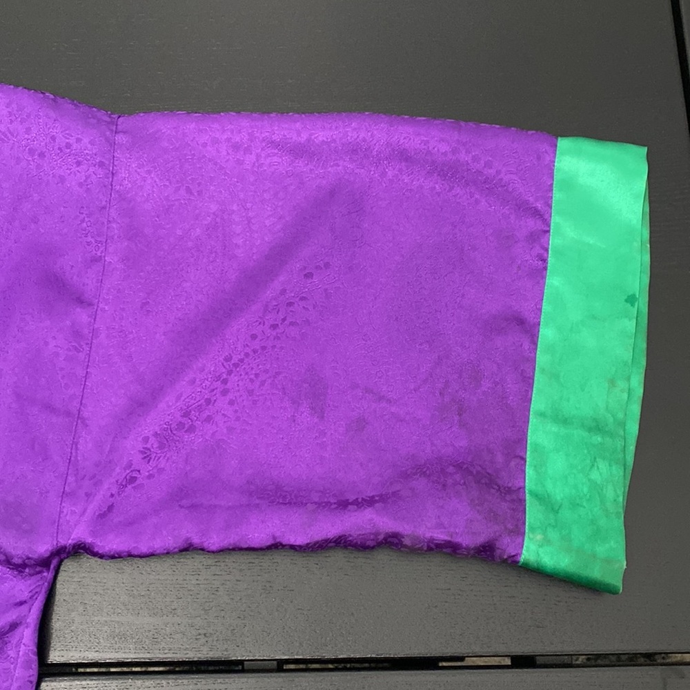 Victoria Secret Vintage Gold Label Purple and Green Robe - Picture 11 of 12